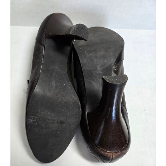 Etienne Aigner Bossy Dark Brown Peep Toe Mary Jane Pump Heels Womens 7.5 M - Picture 8 of 9